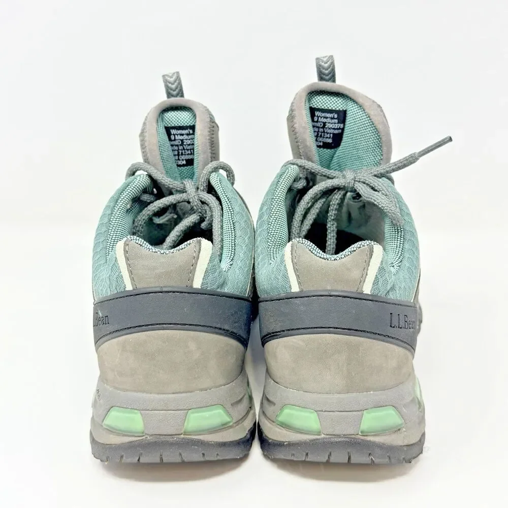 LL Bean 290378 Gore-Tex Gray Teal Lace Up Hiking Walking Shoes Womens 9M